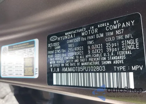 2023 Genesis Gv70 2.5T Awd from USA, damaged, VIN KMUMADTB5PU102803